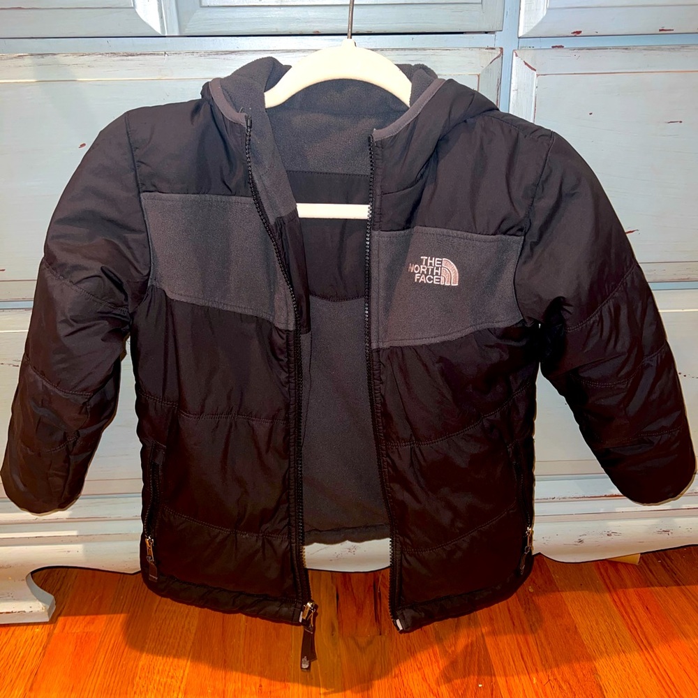 Black/gray NorthFace reversible jacket